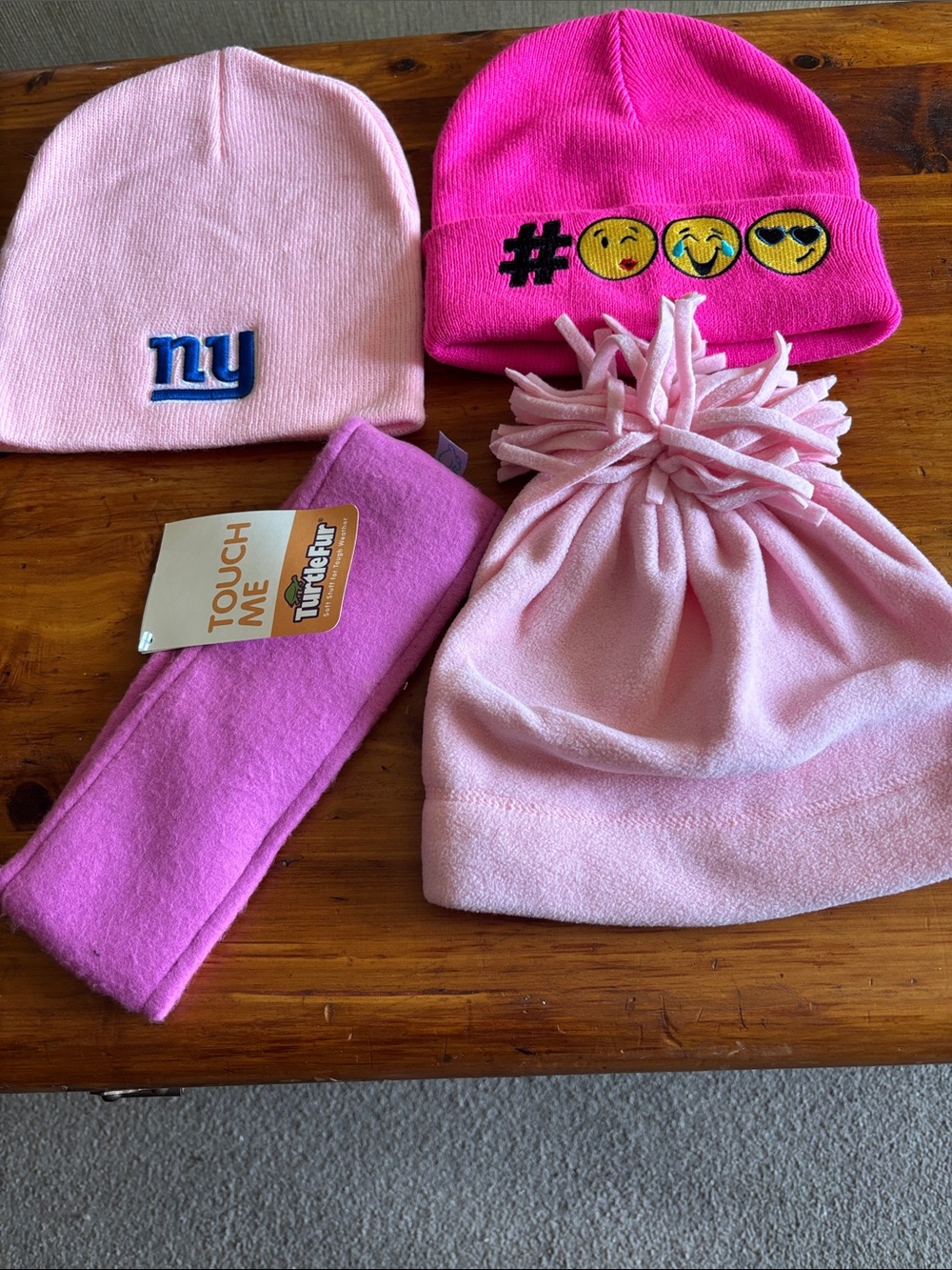 Kids Pink Emoji Beanie & Accessories Set - Unbranded